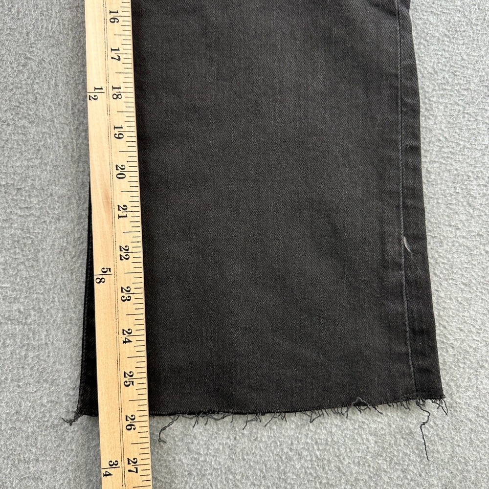 NEW Gap Jeans Women's 10/30R Black Kick Fit Flare Ankle Mid Rise Stretch Raw Hem - Picture 9 of 11
